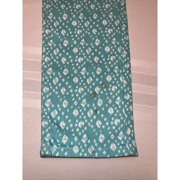 Levis 524 Size 9M Too Superlow Skinny Black Label Aqua Pattern Jeans - Picture 3 of 11